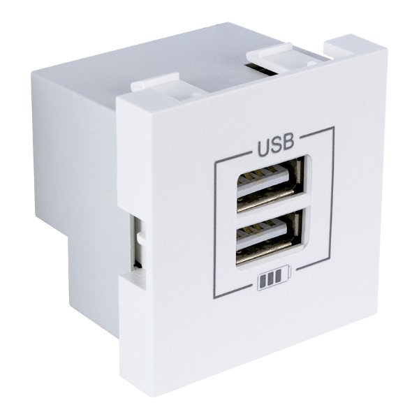 CARREGADOR DUPLO USB TIPO A BRANCO
