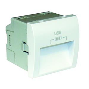 CARREG DUPLO USB SAÍDAS 20° TIPO A - 2 MÓD BR