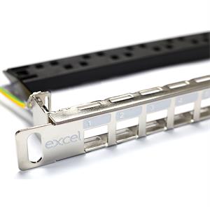 Excel 24 Port Keystone Patch Panel Frame 0.5U