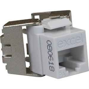 EXCEL CAT6a LOW PROFILE UN-SCRD K/S JACK T/LESS-WT