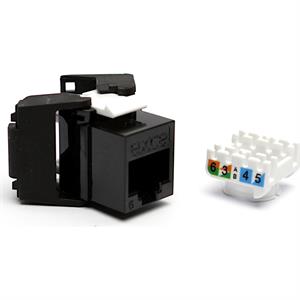 Excel Cat6 Unscrn Low Profile Toolless Jack Black