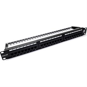 Excel Cat6 24 Port Unscreened Patch Panel 1U Black