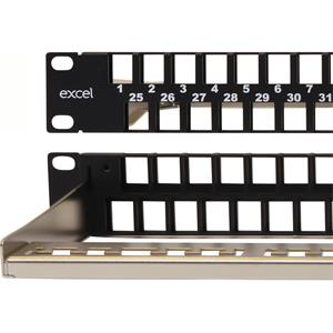 Excel Unloaded 48 Port K/S P/Panel Frame 1U Black