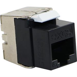 EXL C6A LOW PROFILE UNSCRD K/S JACK T/LESS-BK PK24