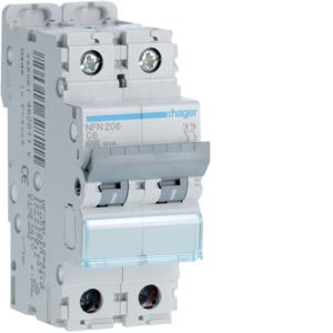 NFN206 DISJ 2P 6/10KA C 6A 2M