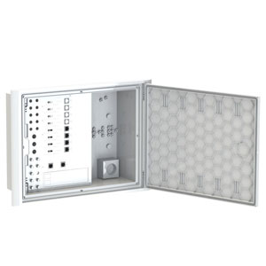 ATI - Matrix com repartidores CAT6 kit painel + moldura + tampa - ATI Interior de 6 saídas (cat6) - C971GR-6