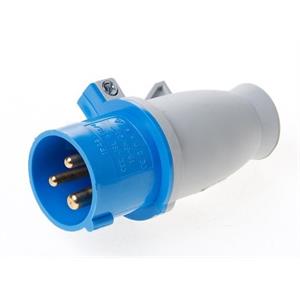 Ficha IP44 de 16 amp e com 230 volt - Para cabos 8 - 13 (Ømm2) 9316/4 Azul