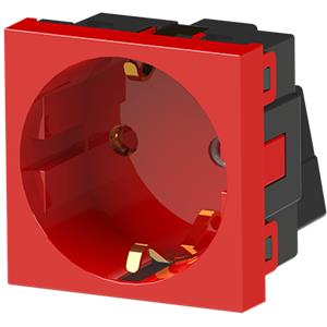 Modulo de aparelhagem 45x45 - Tomada Schuko 16 A/250V 2P+T (Encarnado - Trifásica)