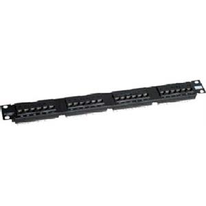 Patch Panel 1U 24 RJ45 Cat6 com Amarrador de Cabos Posterior - B-P021