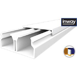 Calha INWAY adesiva com tampa - Calha 30x10 para cabos (ADESIVA)
