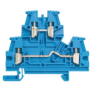 037108 BORNE DUPLO 2LIG 4MM2/P5 AZ
