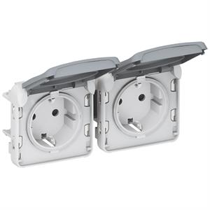 069576 PLEXO 2 X 2P+T SCHUKO HORIZONT