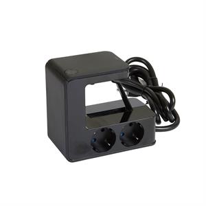 694812 U-POWER 4X2P+T + 2 USB PRETO