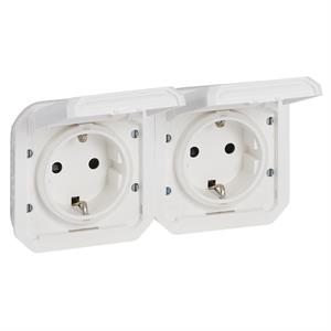 069675L 2 X SCHUKO HORIZ.BRAN