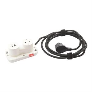 654908 ELECT ON 2P+T+USB 2,5BR
