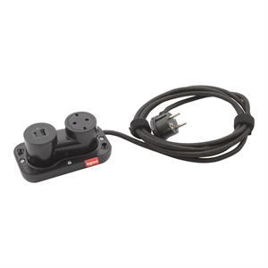 654909 ELECT ON 2P+T+USB 2,5PR