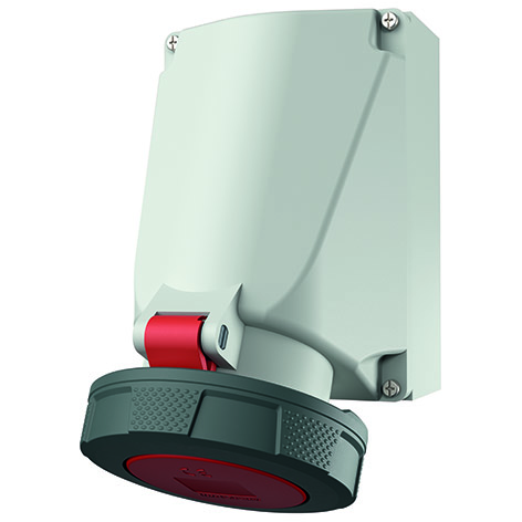 Wall mounted recept., 63A5p6h400V, IP67
