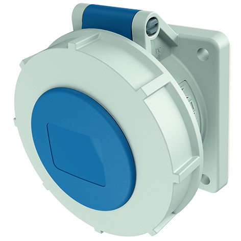 Panel mounted recept., 16A3p6h230V, IP67