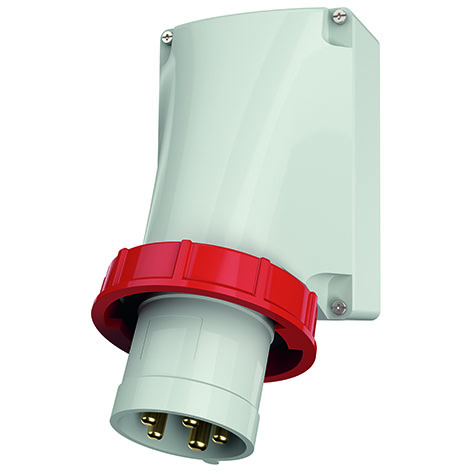 Wall mounted inlet, 63A5p6h400V, IP67