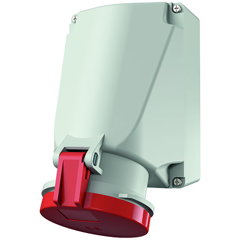 Wall mounted recept., 63A4p6h400V, IP44
