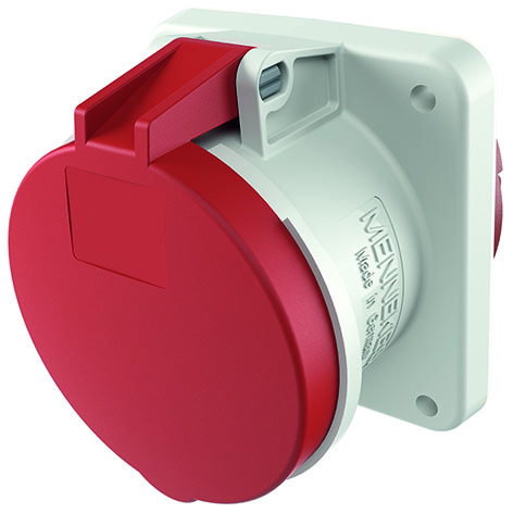Panel mounted recept., 63A5p6h400V, IP44