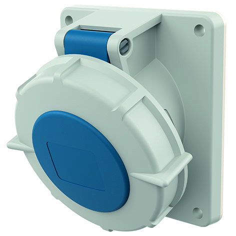 Panel mounted recept., 32A3p6h230V, IP67