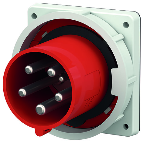 Panel mounted inlet, 63A5p6h400V, IP67