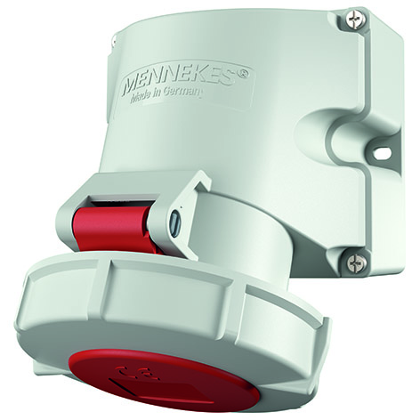 Wall mounted recept. 32A5p6h400V, IP67