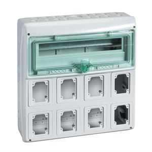 Mureva - Quadros para tomadas - 8 aberturas - 1x18 módulos