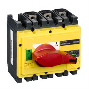 interruptor seccionador Interpact INS250 3P punho vermelho/face frontal amarela