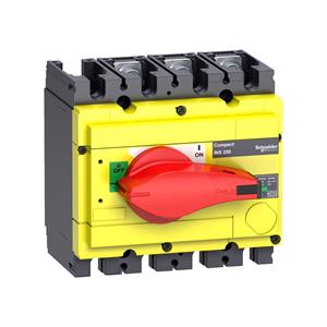 interruptor seccionador Interpact INS250 3P punho vermelho/face frontal amarela