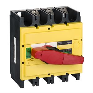 interruptor seccionador Interpact INS320 3P punho vermelho/face frontal amarela