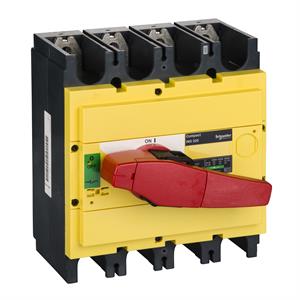 interruptor seccionador Interpact INS320 4P punho vermelho/face frontal amarela