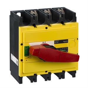 interruptor seccionador Interpact INS400 3P punho vermelho/face frontal amarela