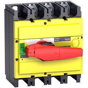 interruptor seccionador Interpact INS500 3P punho vermelho/face frontal amarela
