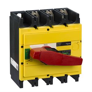 interruptor seccionador Interpact INS630 3P punho vermelho/face frontal amarela