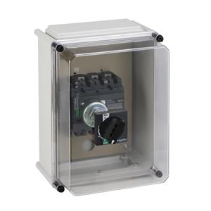 individual enclosure, Compact INS250-100 to INS250, extended standard rotary handle, plastic, IP55