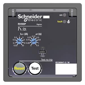 residual current monitoring relay, Vigirex RH99P, 30 mA to 30 A, 110 VAC to 130 VAC 50/60 Hz, automatic reset
