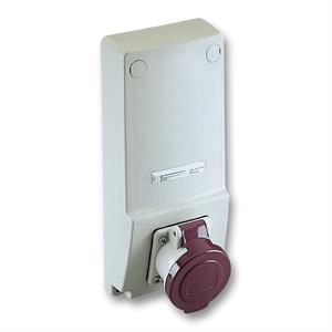 industrial socket - 16 A - 2P - 230 V AC - IP 44 - panel