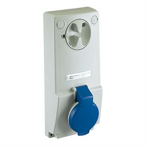 Unika interlocked socket - 16 A - 2P + E - 200...250 V AC - IP44 - panel