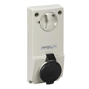 Unika interlocked socket - 16 A - 3P + N + E - 480...500 V AC - IP44 - panel