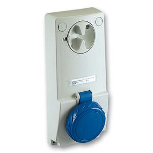 Unika interlocked socket - 16 A - 2P + E - 200...250 V AC - IP65 - panel