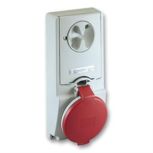Unika interlocked socket - 16 A - 3P + E - 380...415 V AC - IP44 - panel