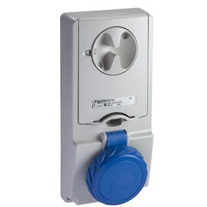 Unika interlocked socket - 16 A - 2P + E - 200...250 V AC - IP65 - panel