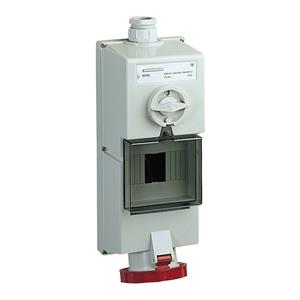 Isoblock interlocked socket - 63 A - 3P + N + E - 380...415 V AC - IP65 - wall
