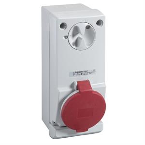Unika interlocked socket - 16 A - 3P + E - 380...415 V AC - IP44 - wall