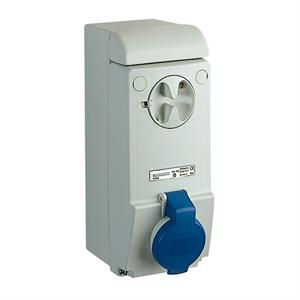 Unika interlocked socket - 32 A - 2P + E - 200...250 V AC - IP44 - wall