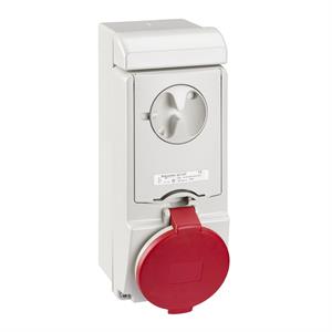 Unika interlocked socket - 32 A - 3P + N + E - 380...415 V AC - IP44 - wall