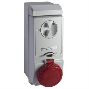 Unika interlocked socket - 32 A - 3P + N + E - 380...415 V AC - IP65 - wall