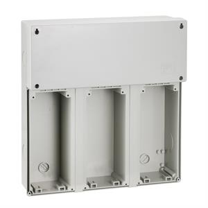 PratiKa modular basis - 3 sockets with junction box - 340x360